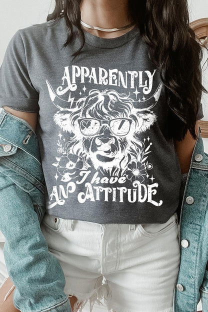 Attitude Western Cow Funny Graphic T Shirts