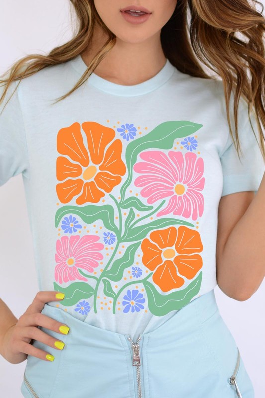 Boho Floral Spring Flowers Graphic T Shirts