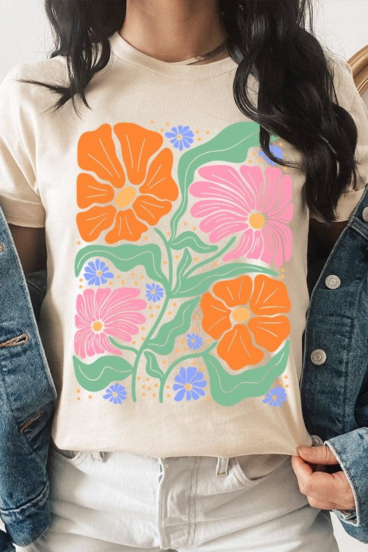 Boho Floral Spring Flowers Graphic T Shirts