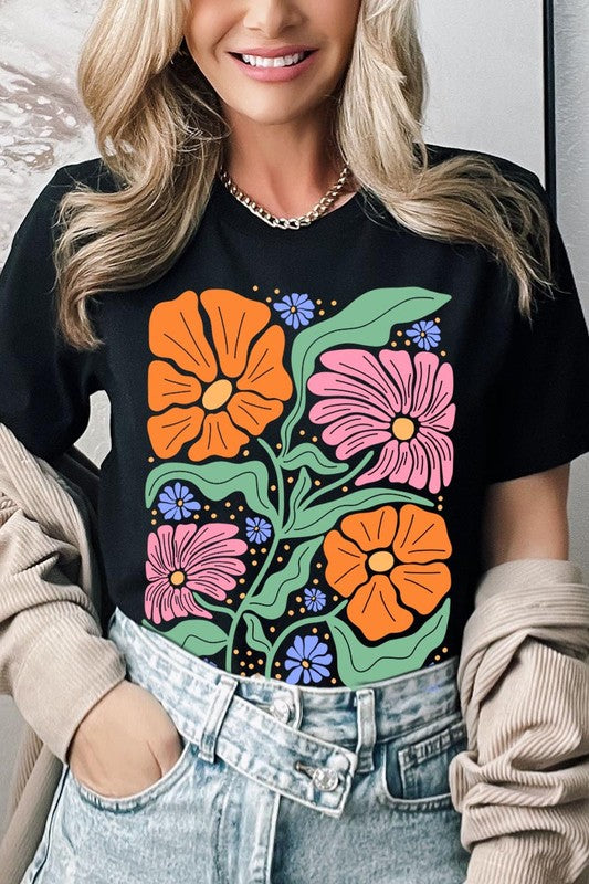 Boho Floral Spring Flowers Graphic T Shirts