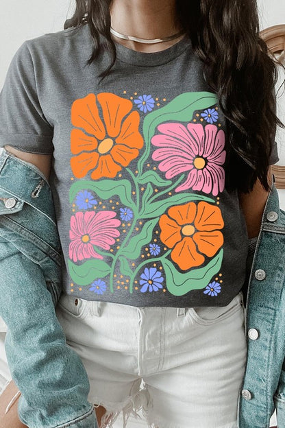 Boho Floral Spring Flowers Graphic T Shirts