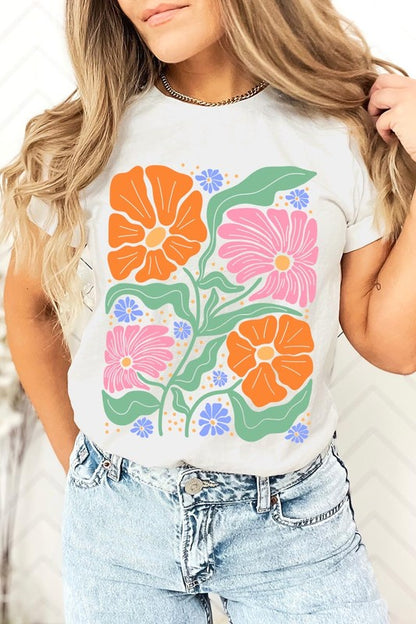 Boho Floral Spring Flowers Graphic T Shirts