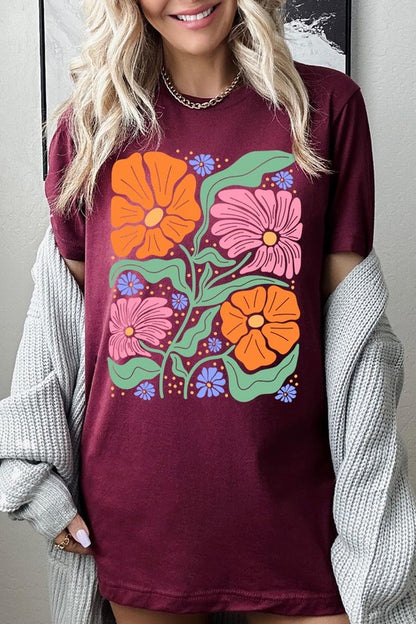 Boho Floral Spring Flowers Graphic T Shirts