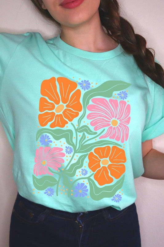 Boho Floral Spring Flowers Graphic T Shirts