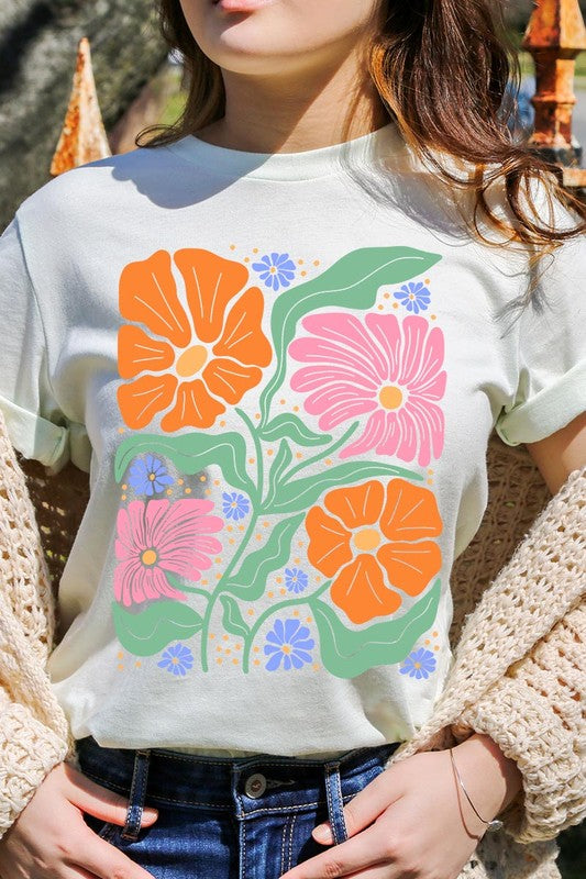 Boho Floral Spring Flowers Graphic T Shirts