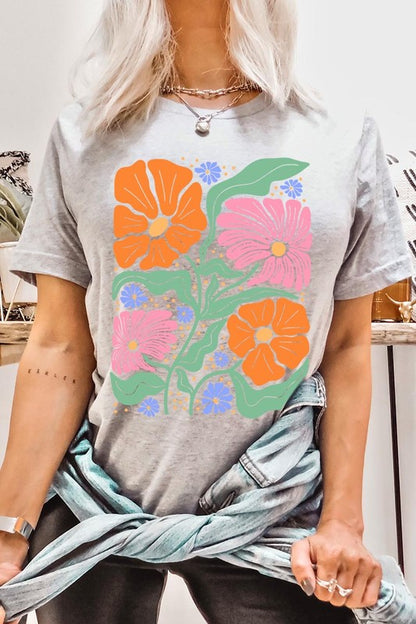 Boho Floral Spring Flowers Graphic T Shirts