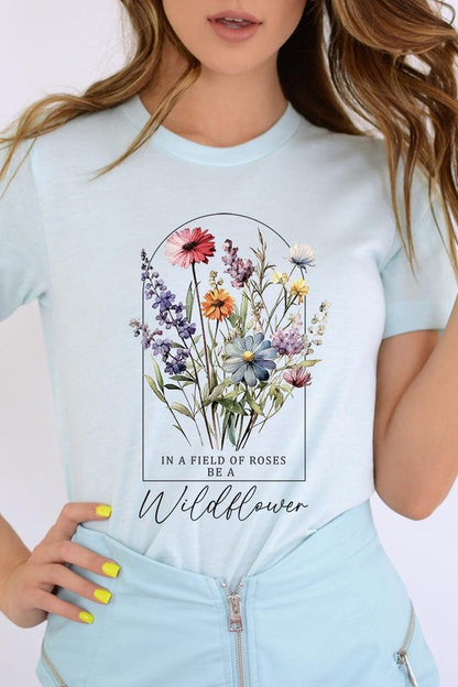 Roses Wildflower Floral Meadow Graphic T Shirts