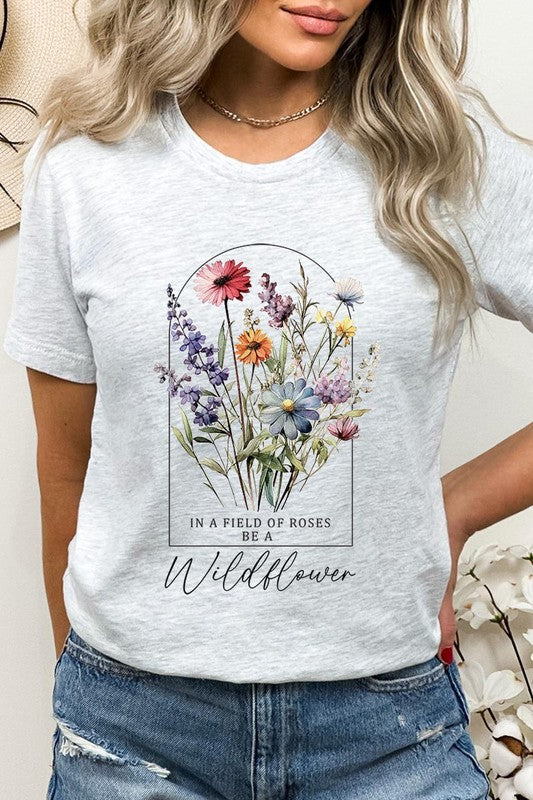 Roses Wildflower Floral Meadow Graphic T Shirts