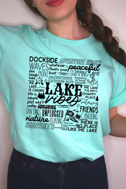 Lake Vibes Subway Art Graphic T Shirts