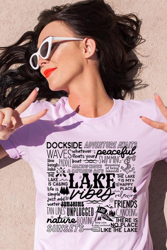 Lake Vibes Subway Art Graphic T Shirts