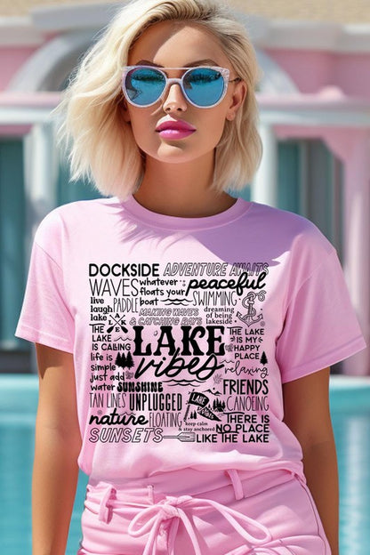 Lake Vibes Subway Art Graphic T Shirts