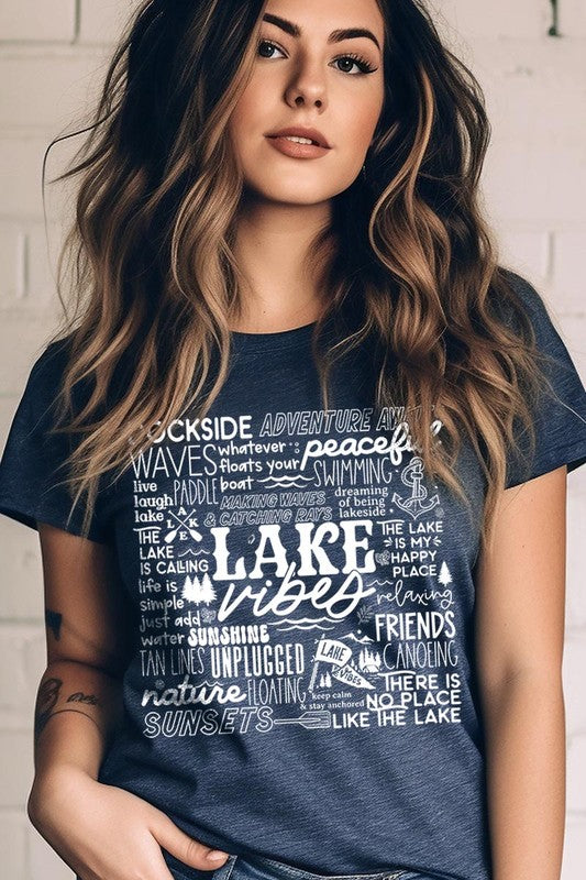 Lake Vibes Subway Art Graphic T Shirts