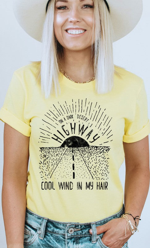 Vintage Dark Desert Highway Graphic Tee Shirt