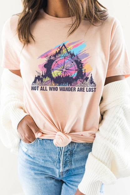 Not All Who Wander Are Lost Mountain Graphic Tee Shirt