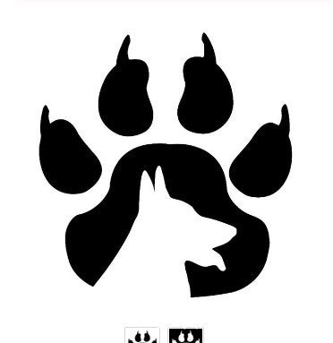 Reflective Dog Paw with Dog Silhouette Bumper Sticker