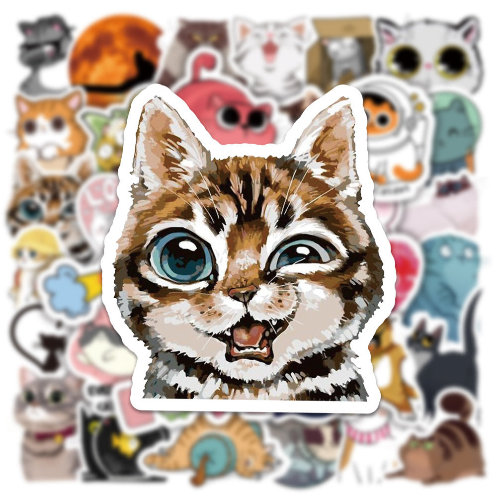 Laptop Cartoon Cat Waterproof Decorative Stickers