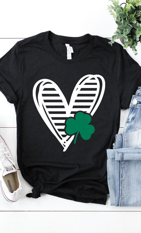 St Pattys Heart Graphic Tee Shirt