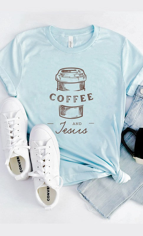 Coffee and Jesus Graphic Tee Shirt