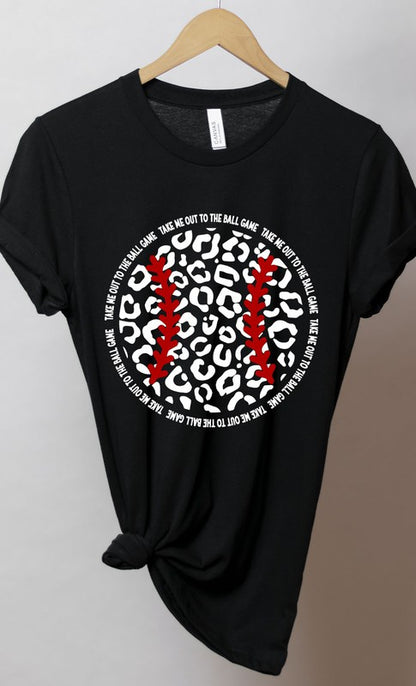 Leopard Baseball Graphic Tee Shirt