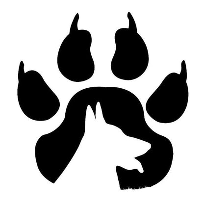 Reflective Dog Paw with Dog Silhouette Bumper Sticker