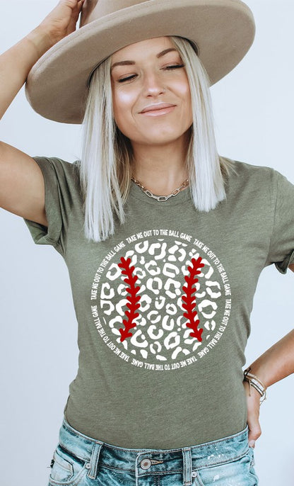 Leopard Baseball Graphic Tee Shirt