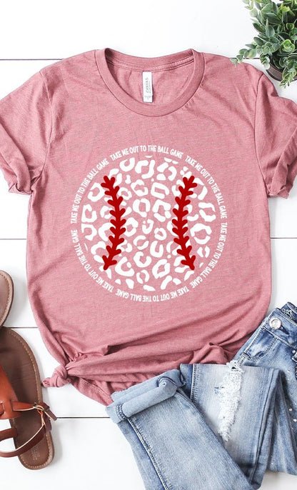 Leopard Baseball Graphic Tee Shirt