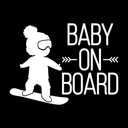 Reflective BABY ON BOARD -snowboard-Car Stickers