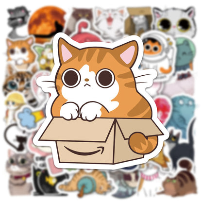 Laptop Cartoon Cat Waterproof Decorative Stickers