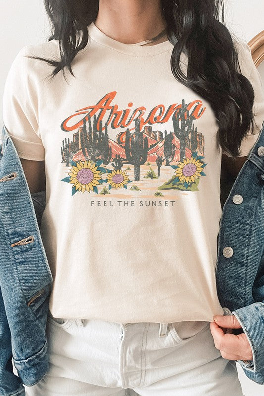 Arizona Feel The Sunset Sunflowers Graphic Tee Shirt