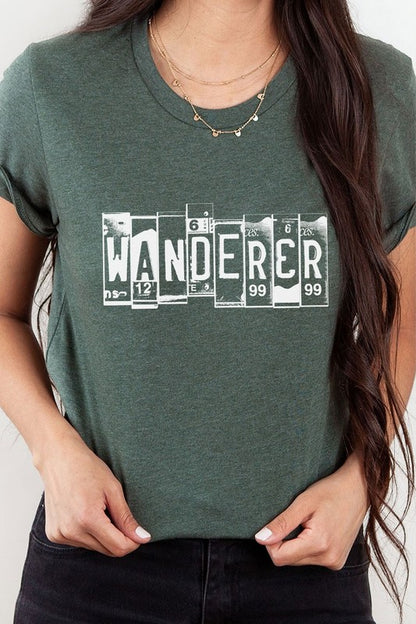 Wanderer License Plate Road Tripping Graphic Tee Shirt