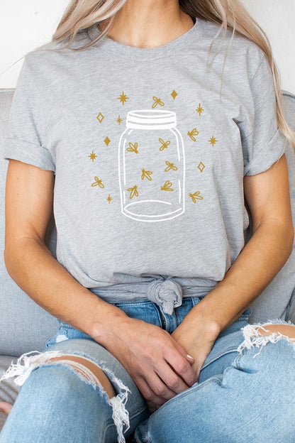 Fireflies in a Jar Glow Summer Nights Graphic Tee Shirt