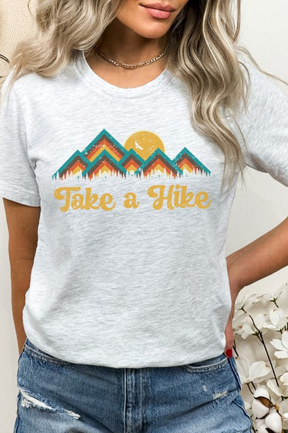 Take A Hike Forest Mountains Sunrise Graphic Tee Shirt