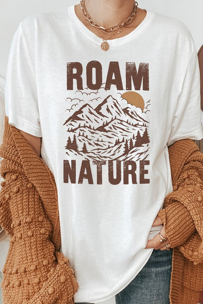 Roam Nature Mountain Valley Sun Graphic Tee Shirt