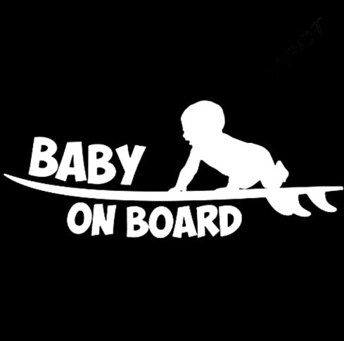 Baby-on-board/surf board- car sticker