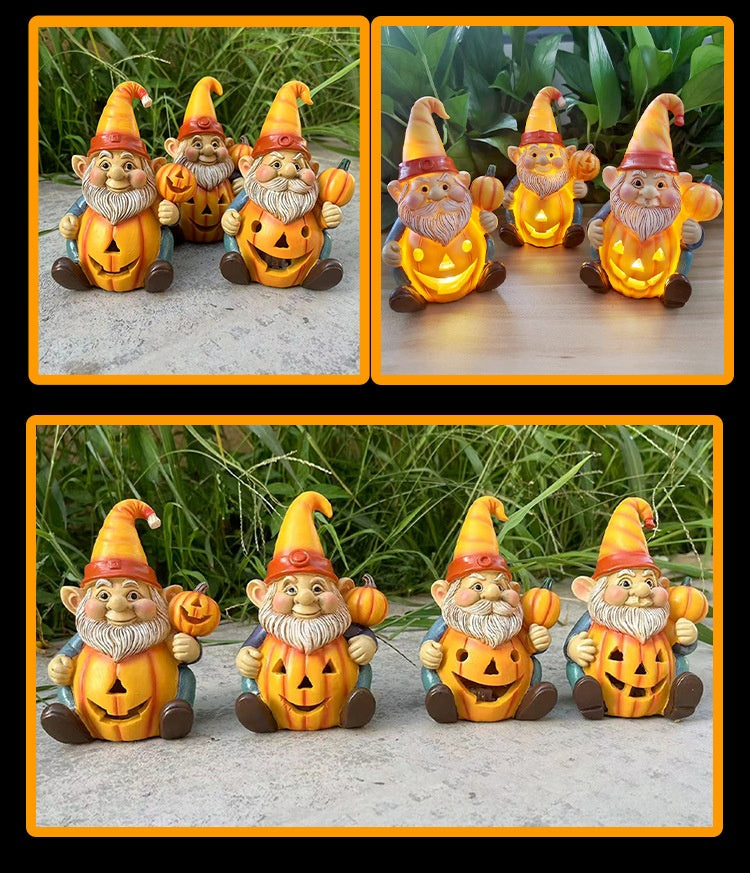 New Halloween Decorations Pumpkin Old Man Statue Home Resin Crafts