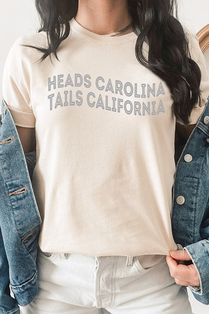 Heads Carolina Tails California Trip Graphic Tee