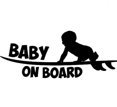 Baby-on-board/surf board- car sticker