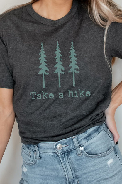 Pine Trees Take A Hike Summer Trip Graphic Tee Shirt