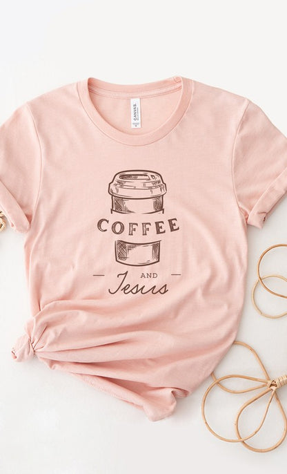 Coffee and Jesus Graphic Tee Shirt