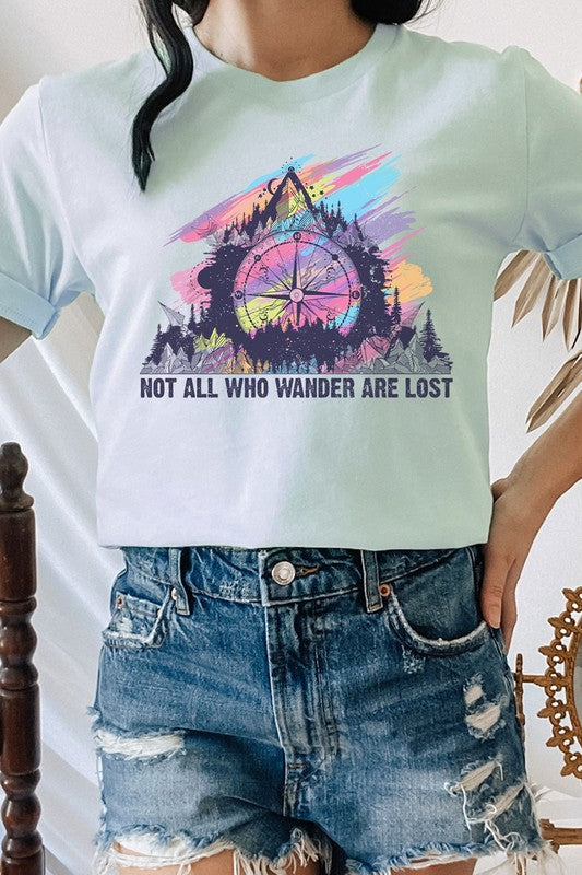 Not All Who Wander Are Lost Mountain Graphic Tee Shirt