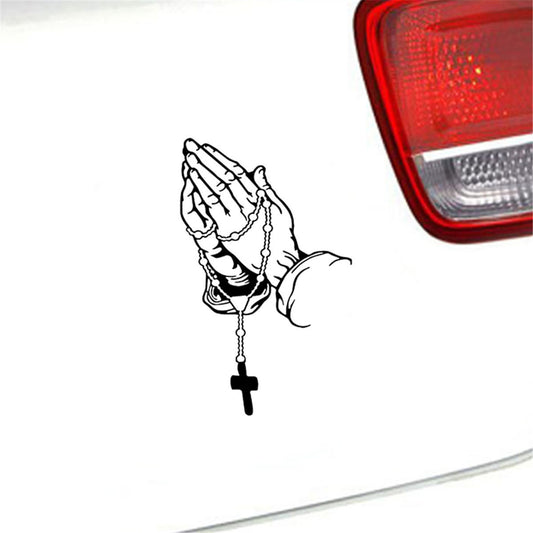 Praying Hands with Rosary Bumper Stickers