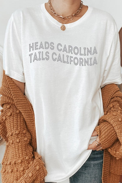 Heads Carolina Tails California Trip Graphic Tee