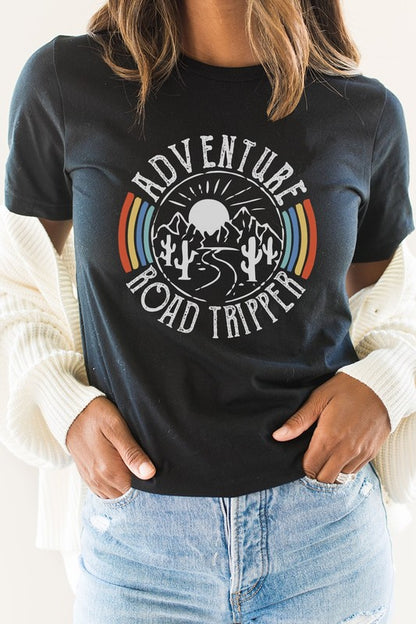 Adventure Road Tripper Desert Rainbow Graphic Tee Shirt