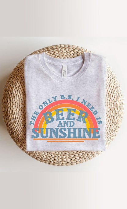 Beer and Sunshine Rainbow Graphic Tee