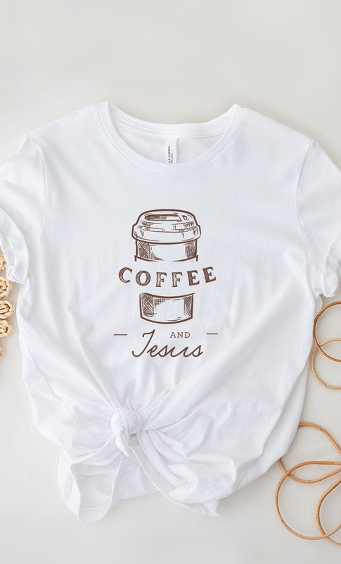 Coffee and Jesus Graphic Tee Shirt