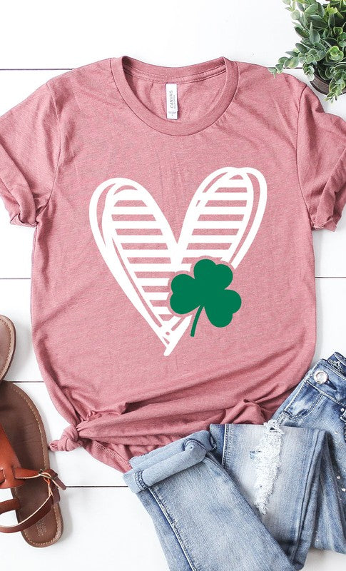 St Pattys Heart Graphic Tee Shirt