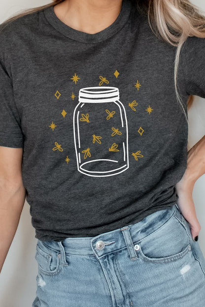 Fireflies in a Jar Glow Summer Nights Graphic Tee Shirt