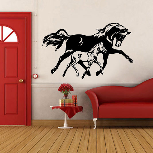 Trotting Horse and Colt Stickers For Home Wall Decoration