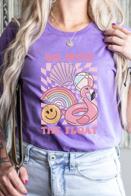 Distressed-Go With The Float Pool Toys Floaty Graphic Tee Shirt