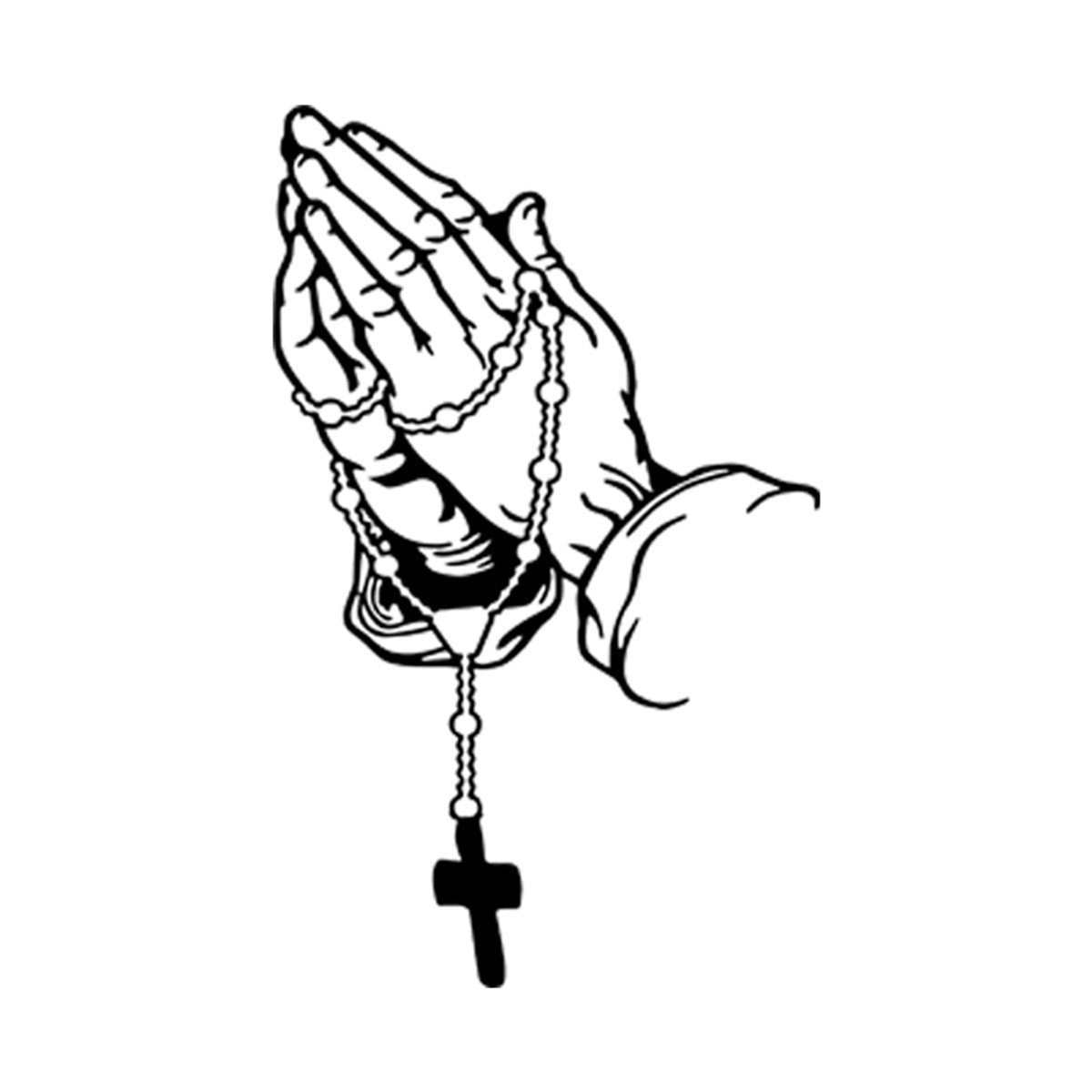 Praying Hands with Rosary Bumper Stickers